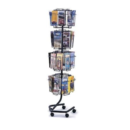 Safco 4128CH Rotary Brochure Rack In Charcoal